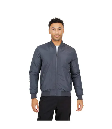 Blouson Aviateur Motif/style Uni Homme Gris Foncé Brave Soul