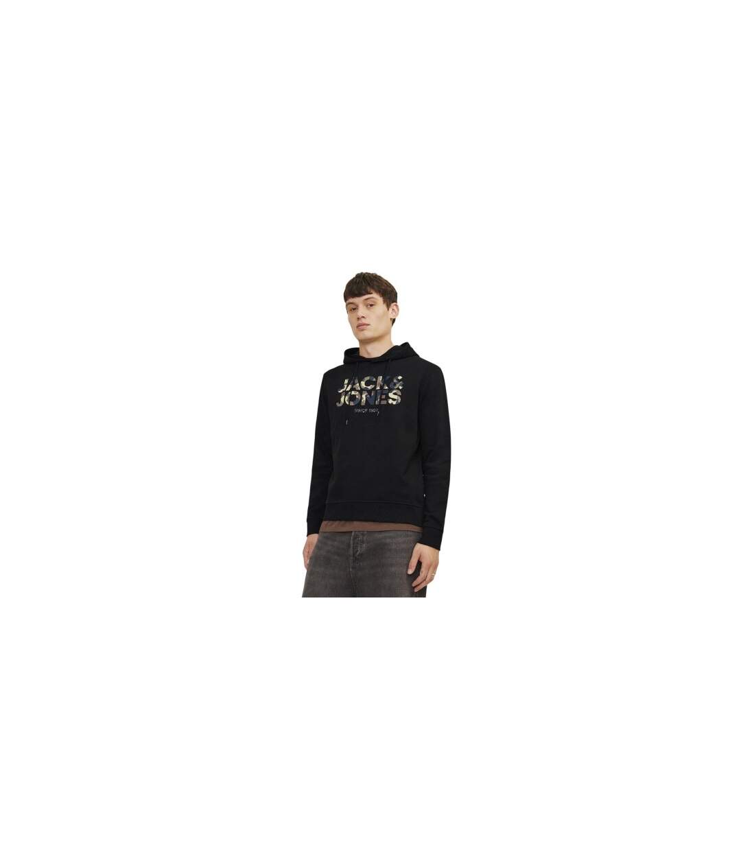 Mens James Hoodie Black Jack And Jones-1
