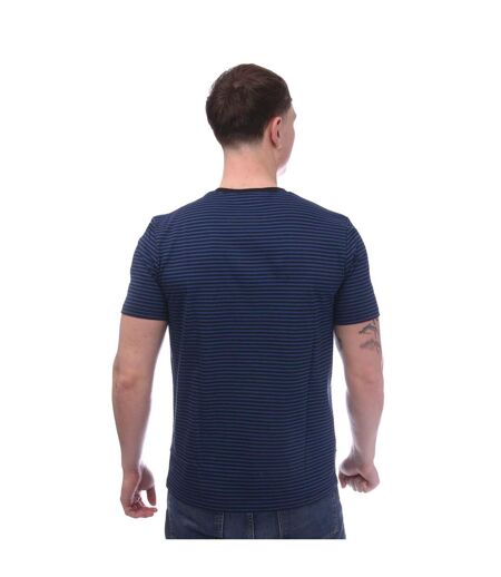 Mens fine stripe short-sleeved t-shirt blue Fred Perry