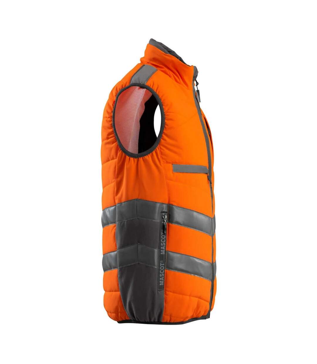 Gilet Haute Visibilité Safe Supreme Grimsby Adulte Orange Fluo Anthracite Foncé Mascot-3