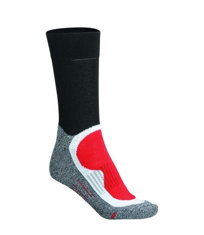 Chaussettes de sport - homme femme - JN211 - rouge et noir