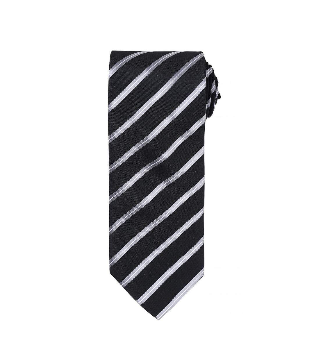 Mens stripe tie one size black/silver Premier