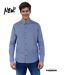 Chemise homme manches longues - Couleur bleu - Motifs mosaique