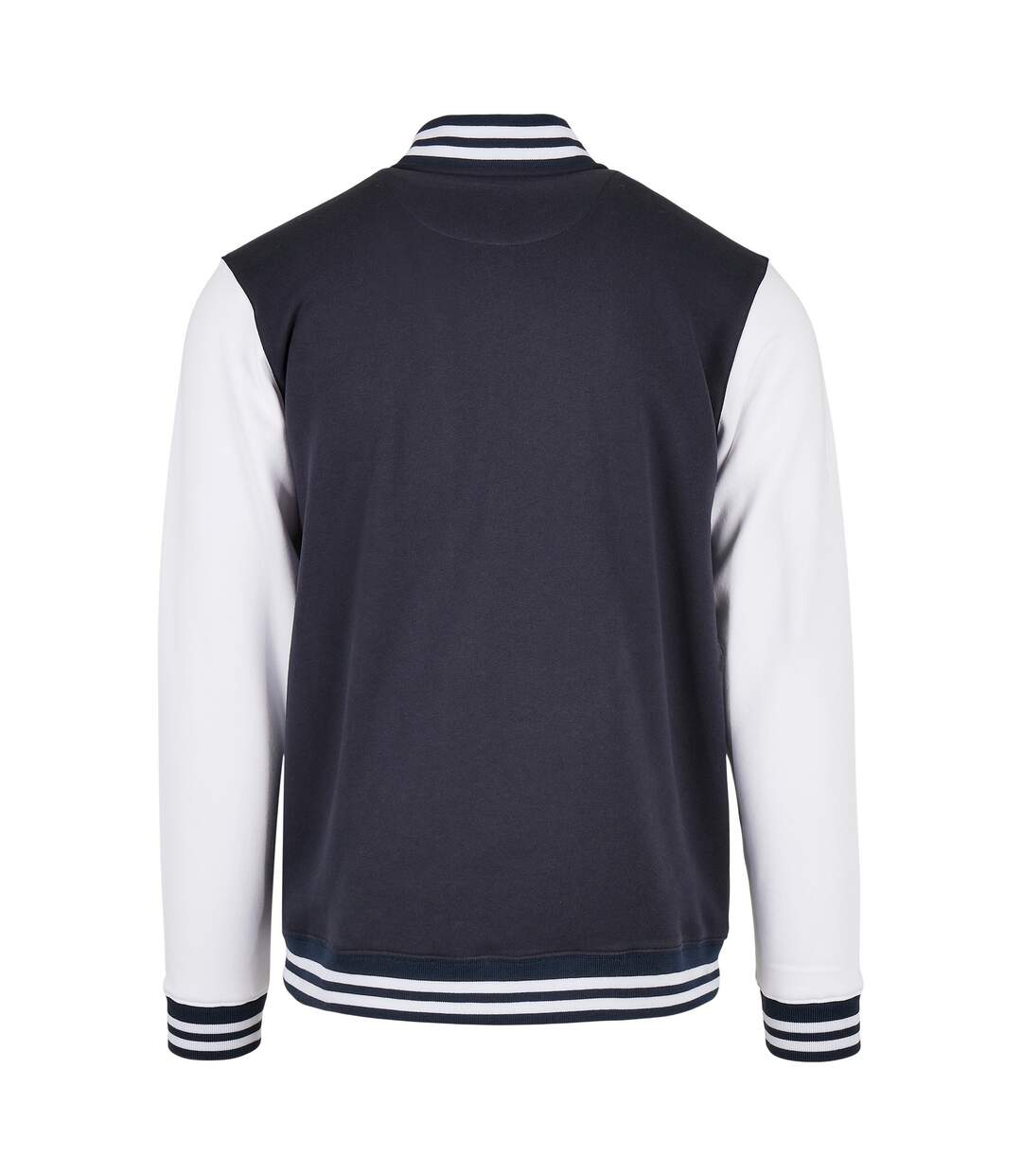 Mens Basic Varsity Jacket Navy White Build Your Brand-2