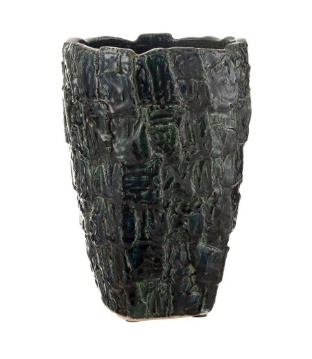 Vase Design en Céramique Akane 36cm Vert Pétrole