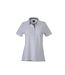 Polo inserts vichy FEMME JN969 - blanc col marine-blanc