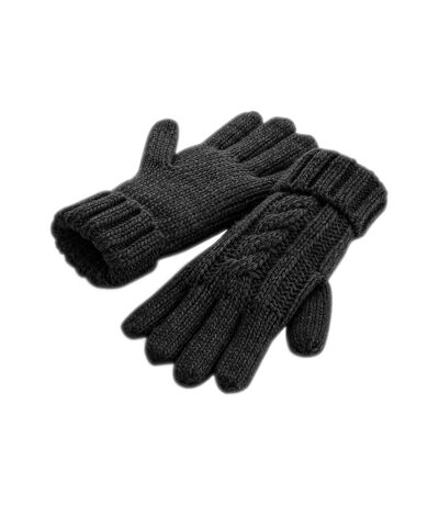 Beechfield Cable Knit Melange Gloves (Black) - UTPC3951