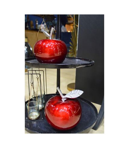 Statuette pomme rouge en aluminium Claire 13 cm