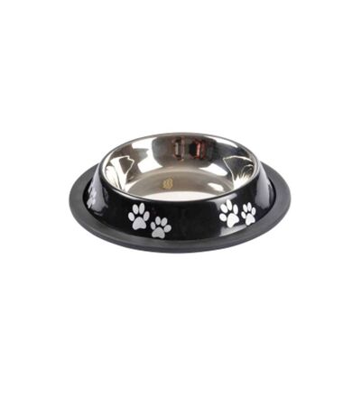 Gamelle Antidérapante Chien & Chat Pattes 15cm Noir