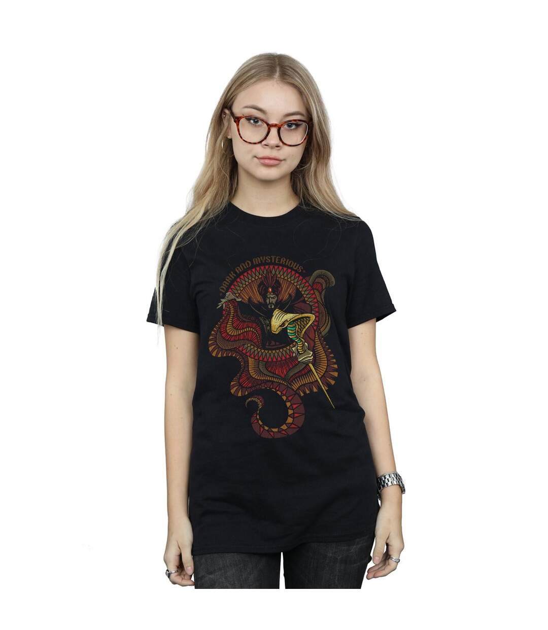 Disney Femmes/Ladies Aladdin Movie Jafar Dark And Mysterious Coton Boyfriend T-Shirt (Noir) - UTBI8137-2