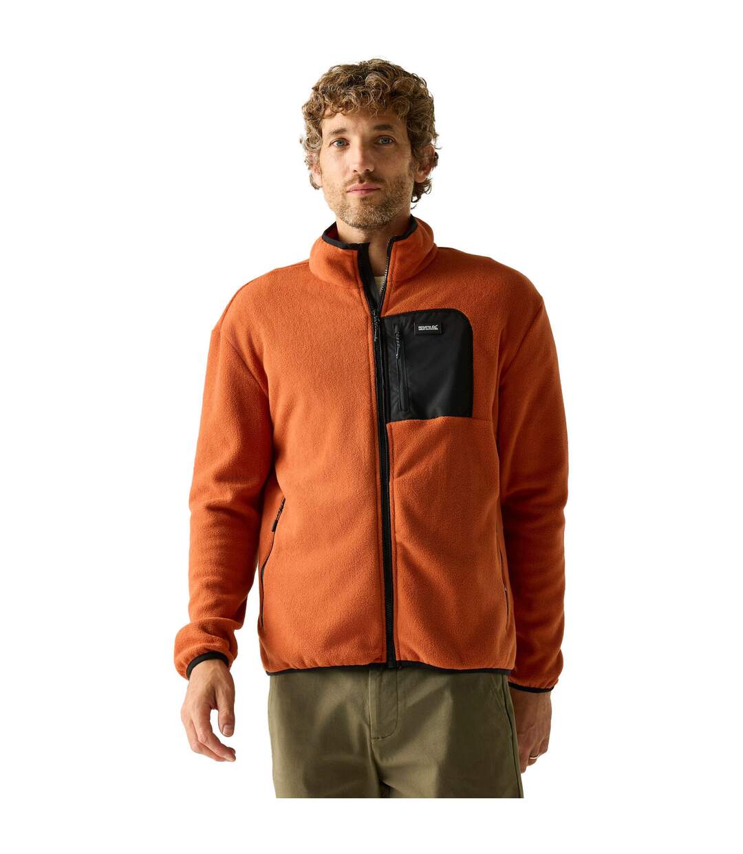 Mens Frankie Full Zip Fleece Jacket Brick Black Regatta-1