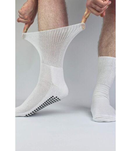 4 Paires Chaussettes Diabétiques Antidérapantes, Chaussettes Bambou Extra Large