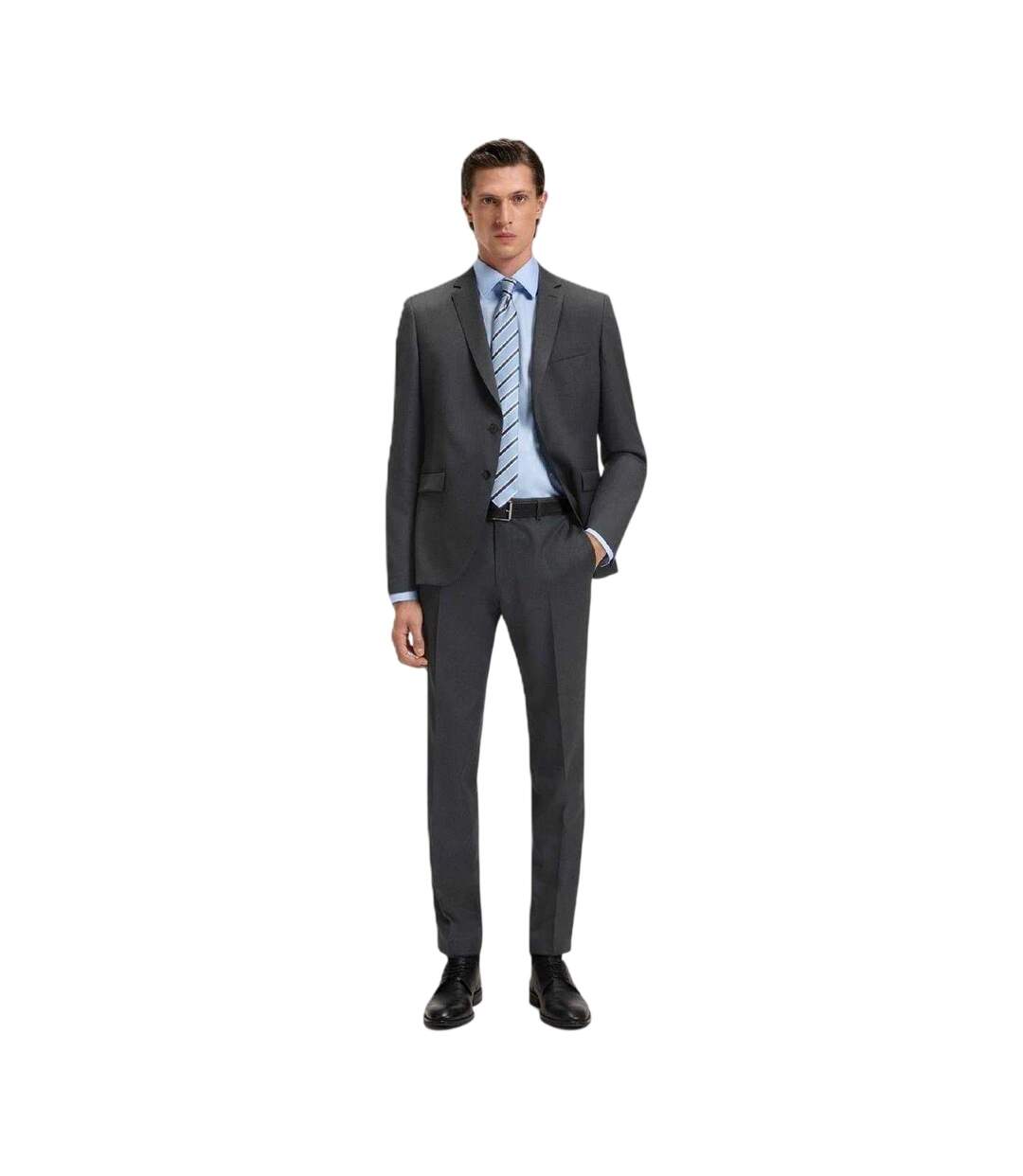 Veste De Costume Homme Gris Foncé Boss-1