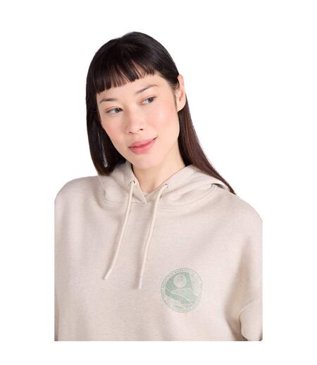 Womens/ladies Mountain Collage Relaxed Fit Hoodie Beige Mountain Warehouse
