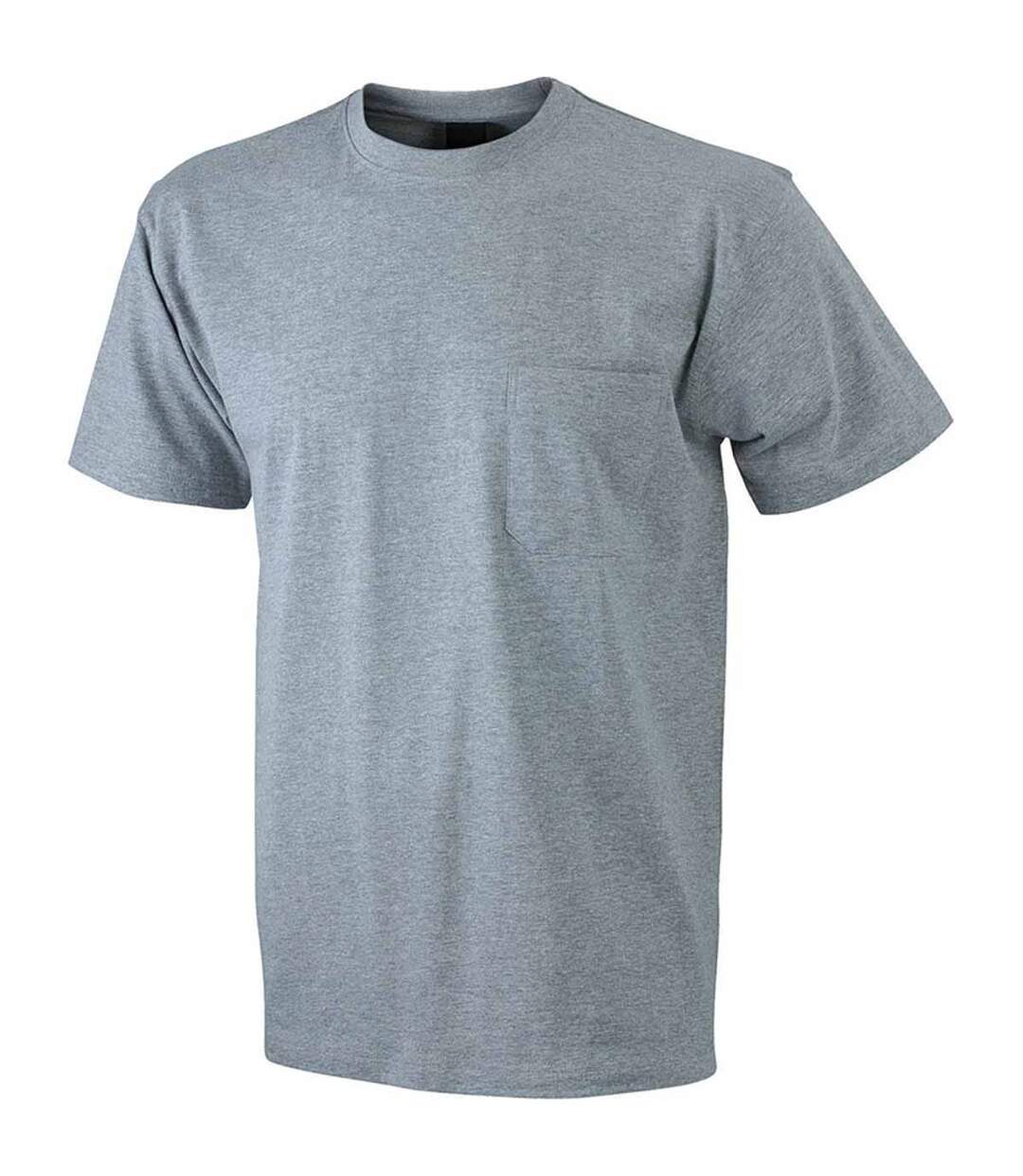 T-shirt homme poche poitrine - JN920 - gris chiné foncé - workwear-1