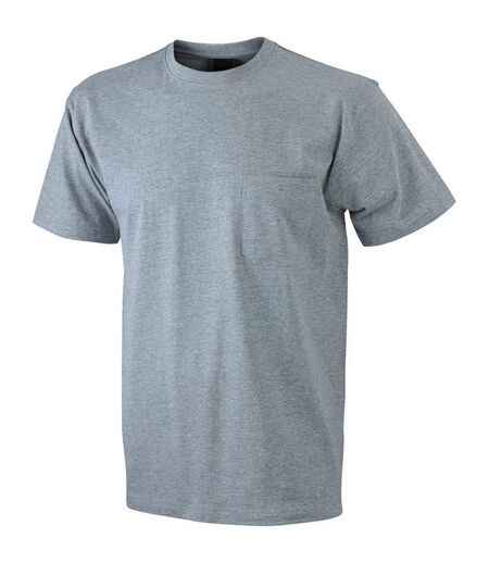 T-shirt homme poche poitrine - JN920 - gris chiné foncé - workwear