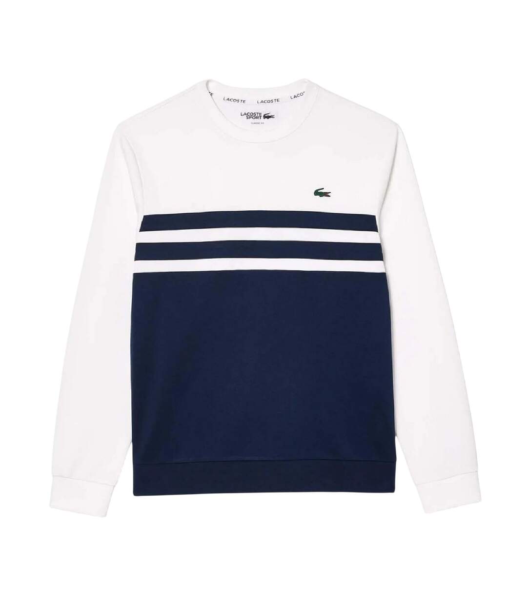 Sweat Tennis Motif/style Blocs De Couleurs Homme Blanc Bleu Marine Lacoste-2