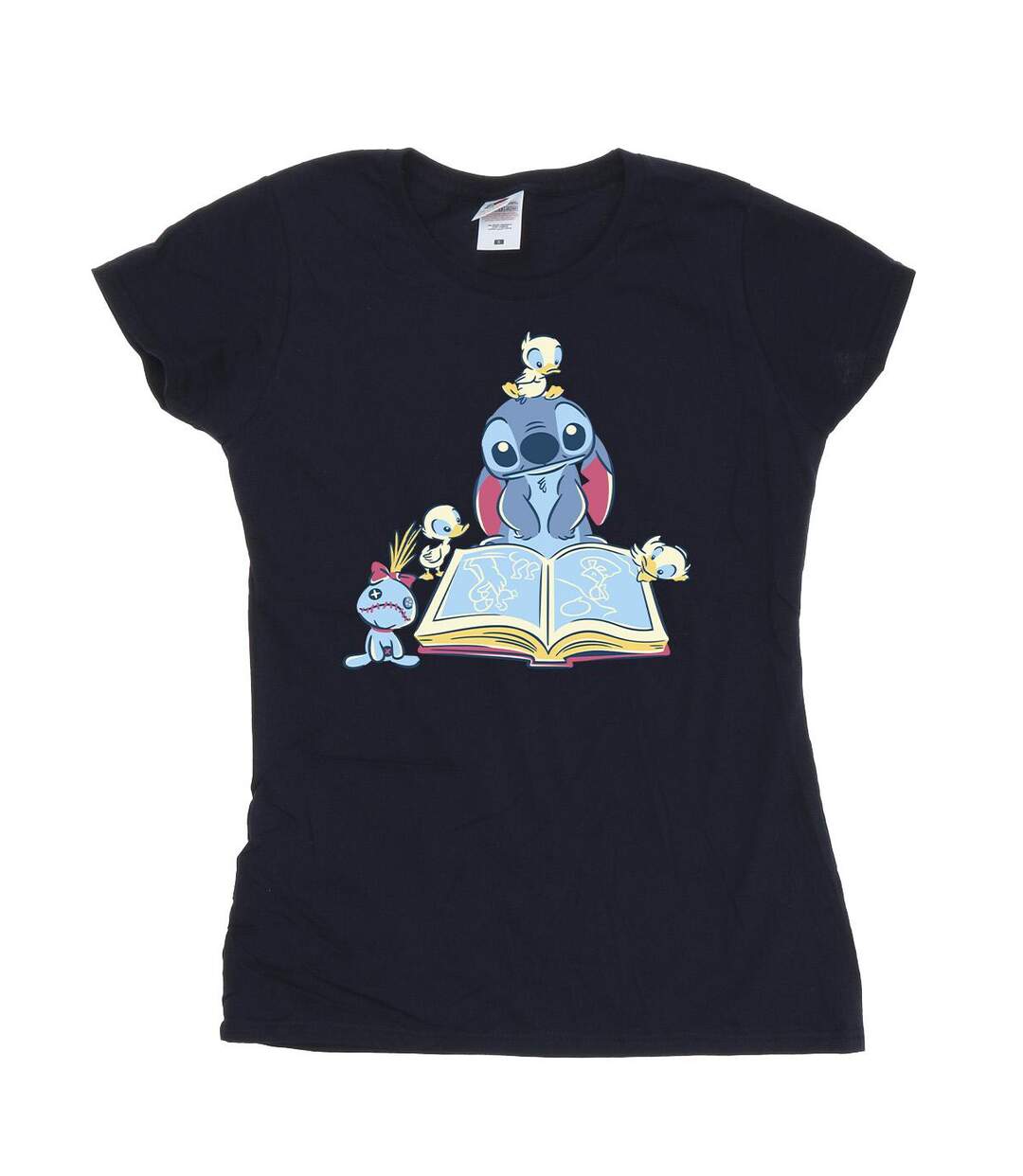 Disney T-shirt en coton Femmes/Ladies Lilo & Stitch Reading A Book (Bleu marine) - UTBI25701-1