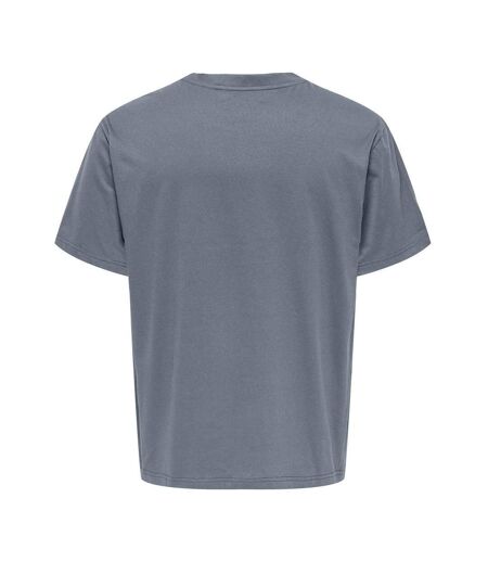 T-shirt gris bleu homme only & sons chinois - m