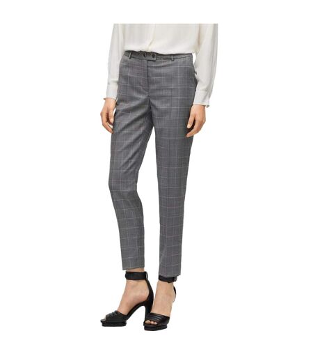 Pantalon Motif/style Motif Écossais Femme Gris Boss