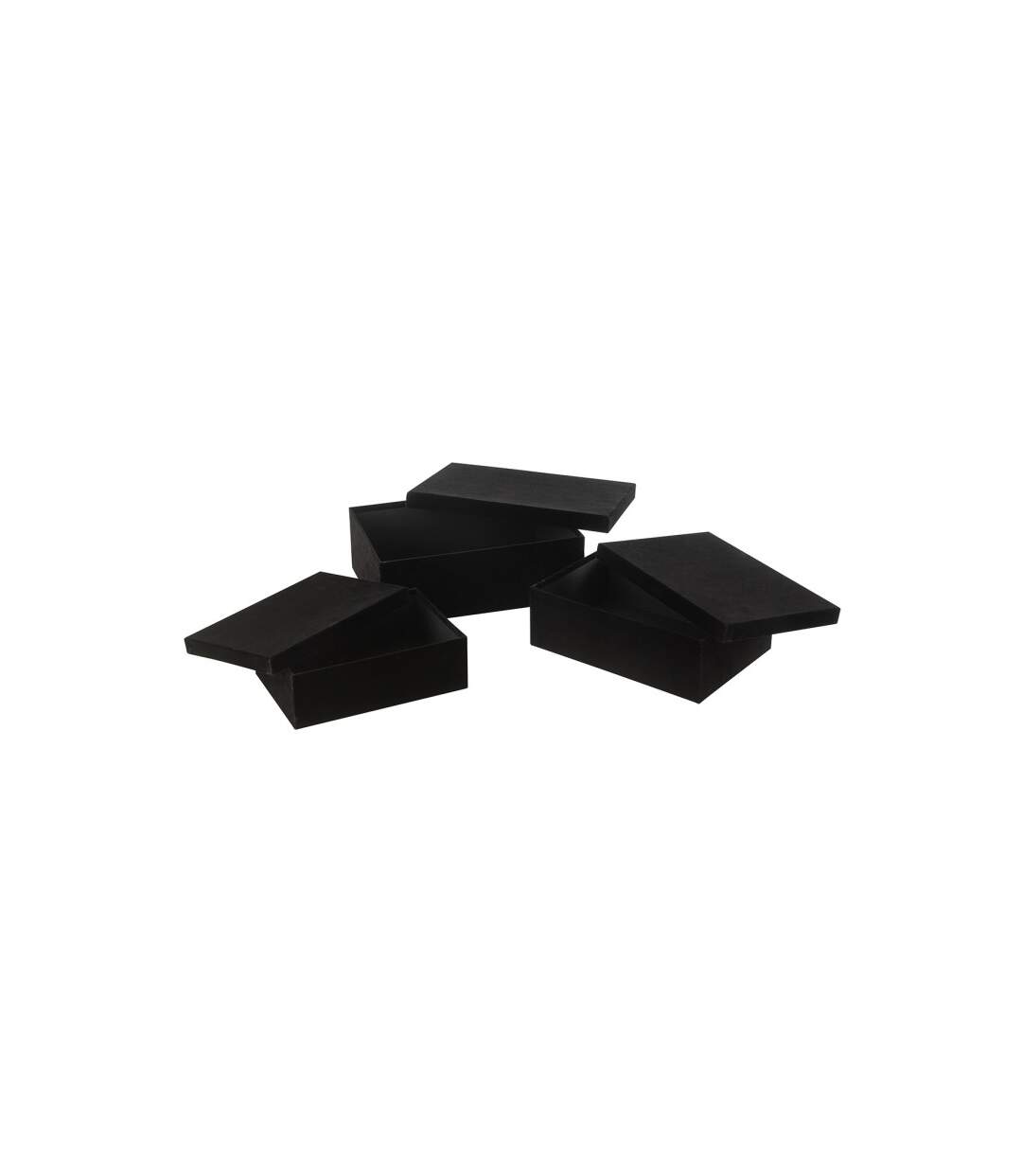 Lot de 3 Boîtes de Rangement Vaughn 36cm Noir-3