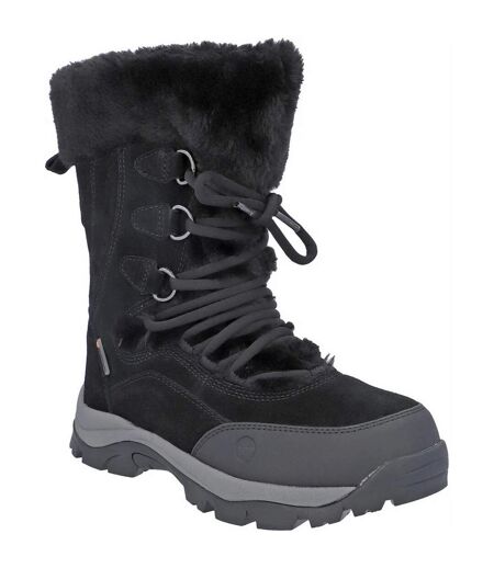 Womens/ladies Mortiz 200 Leather Hiking Boots Black Hi-Tec