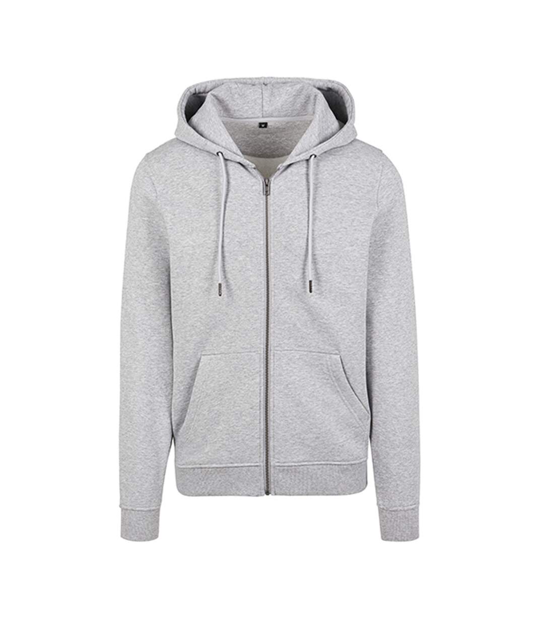 Veste À Capuche Premium Homme Gris Chiné Build Your Brand-1