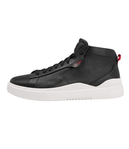 Womens/ladies Blake Hi Top Leather Trainers Black Hugo