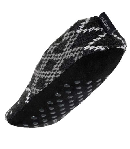Isotoner Chaussettes d'intérieur homme maille fourrées - semelle à picots antidérapants