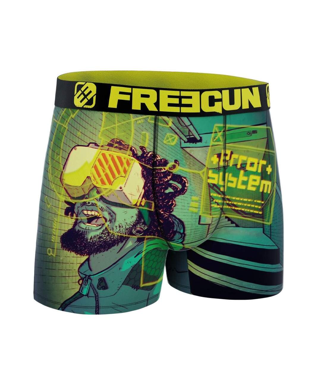 Boxer noir/vert homme freegun sphere - l-1