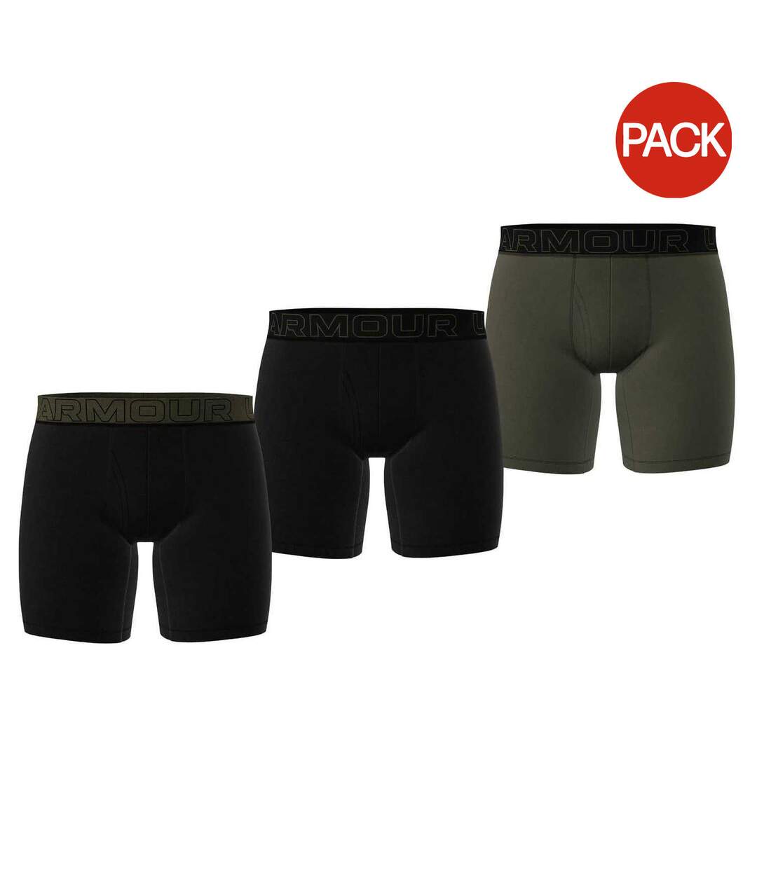 Lot De 3  Boxers Performance Homme Noir Vert Under Armour-1