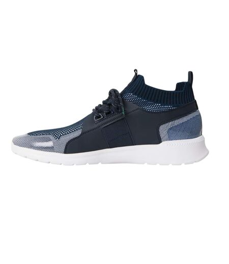 Mens Monk Knitted Sock Trainers Dark Blue Boss