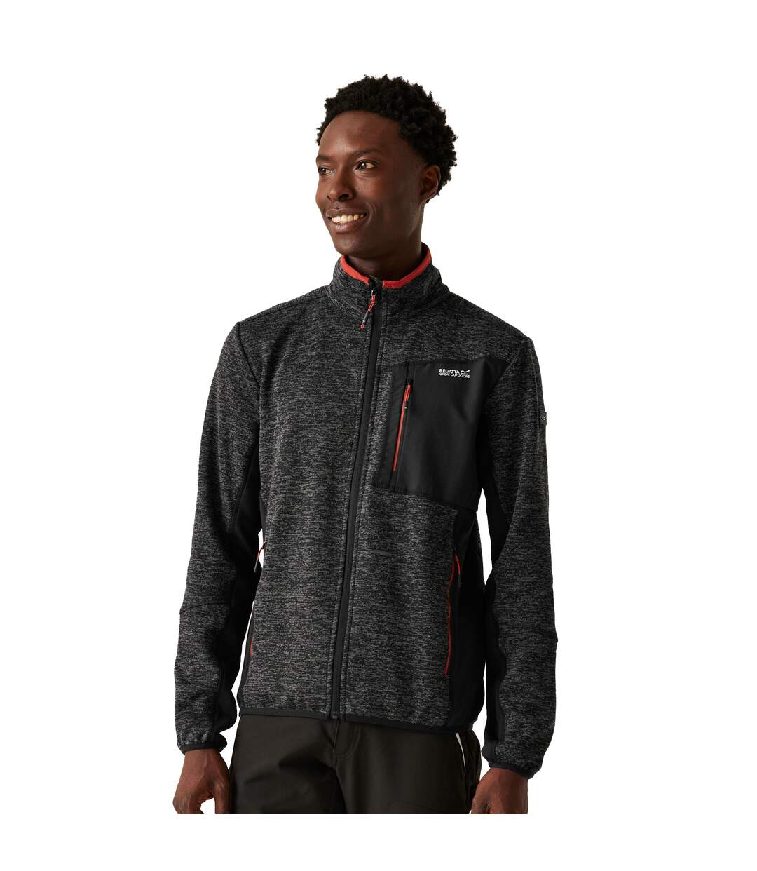 Mens Baslinn Marl Full Zip Fleece Jacket Black Black Marl Regatta-4