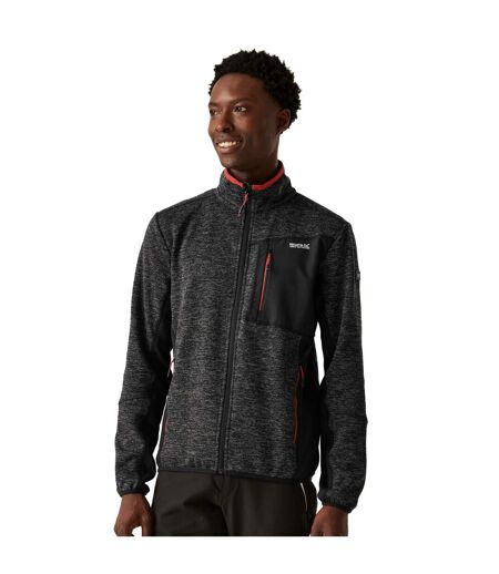 Mens Baslinn Marl Full Zip Fleece Jacket Black Black Marl Regatta