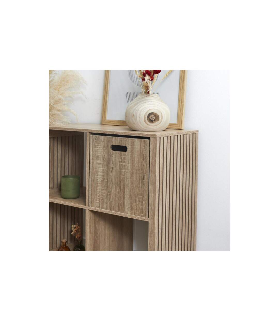 Cube de Rangement Bois 30x30cm Naturel-3