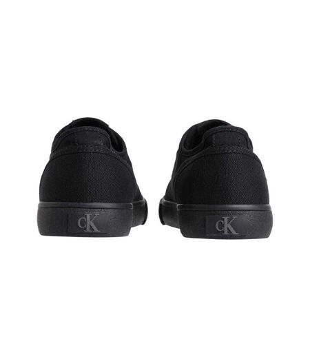 Mens Classic Canvas Trainers Triple Black Calvin Klein