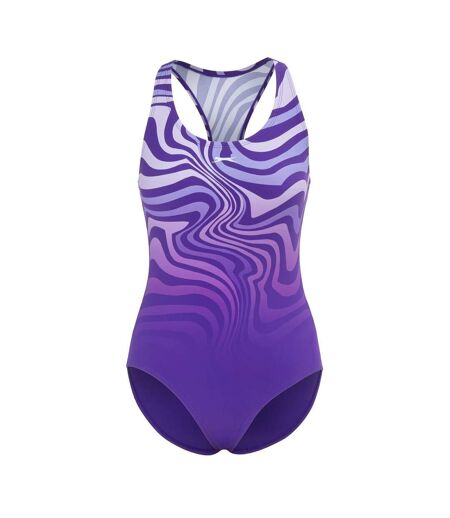 Maillot De Bain 1 Pièce Motif/style Ondulé Femme Violet Slazenger