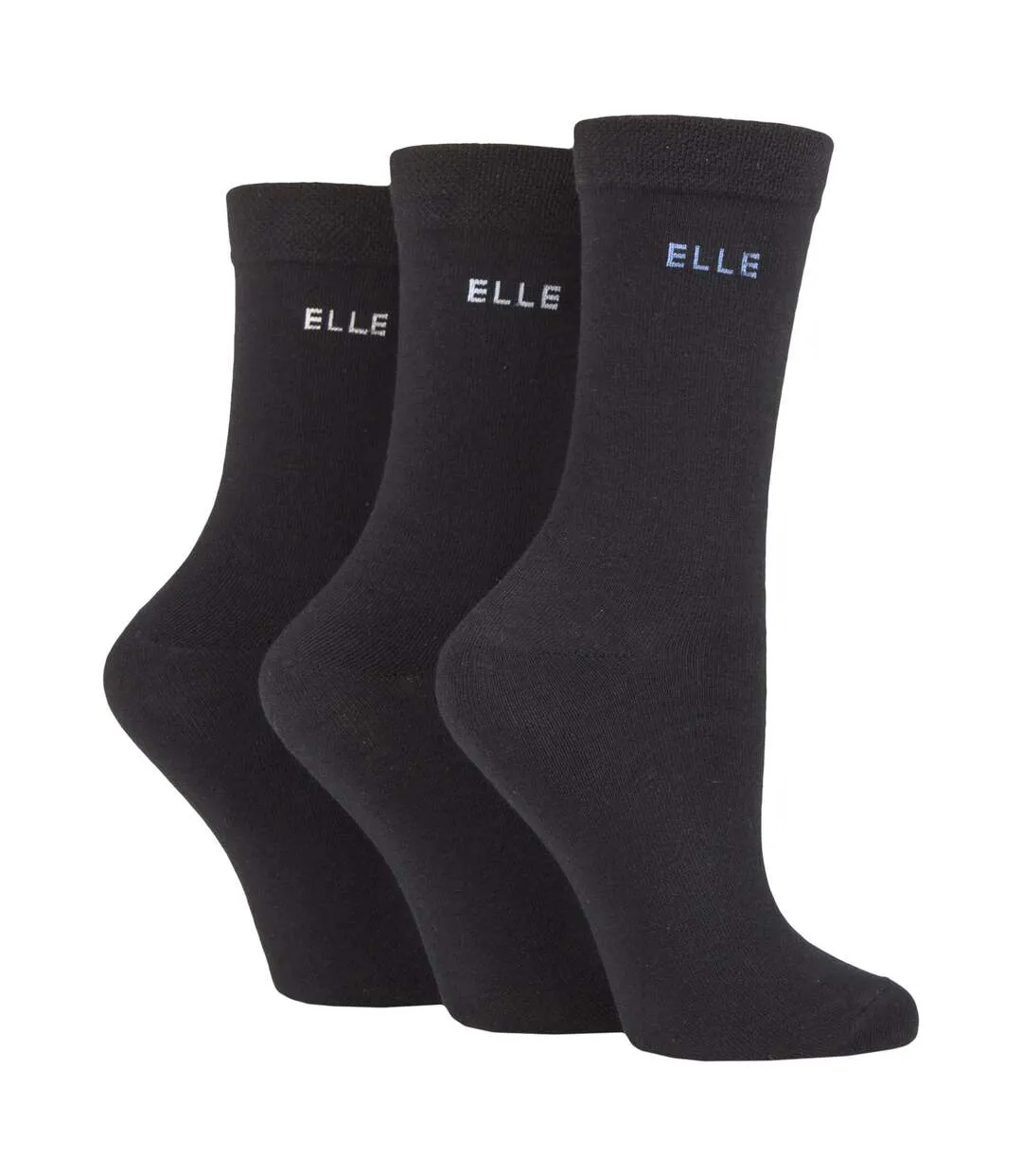 3 Pack Ladies Plain Cotton Socks - Soft Breathable Everyday Comfort Fit-1