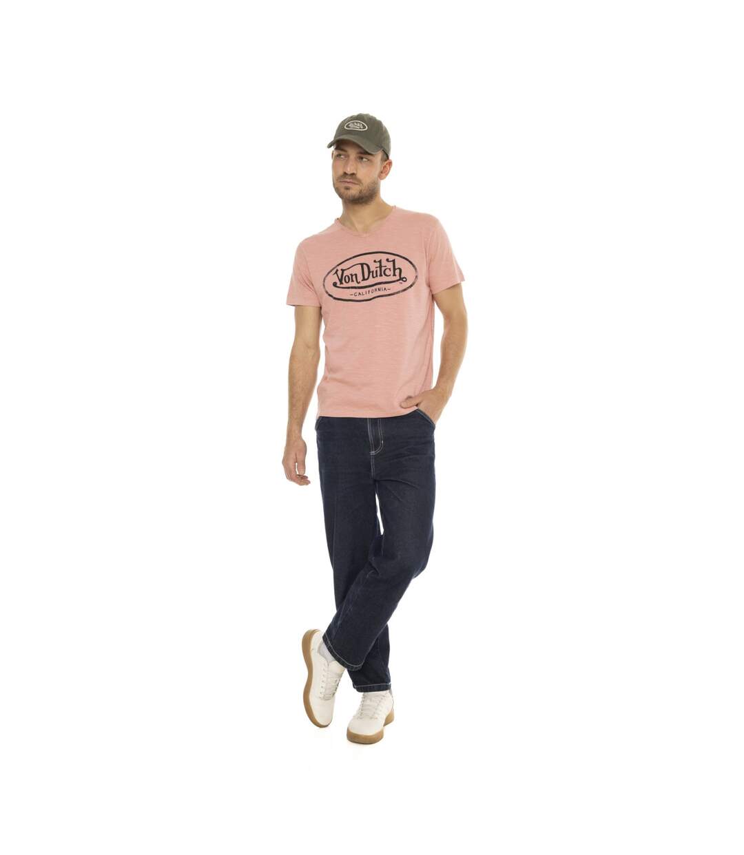 T-shirt homme col V en coton avec logo Tyron Vondutch-4