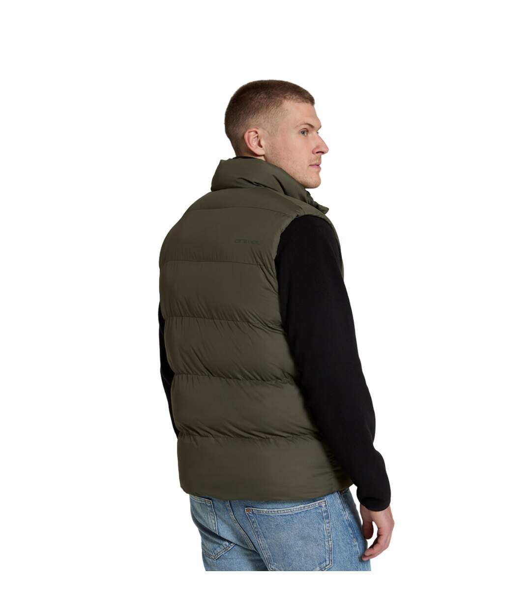 Mens haworth padded gilet dark khaki Animal