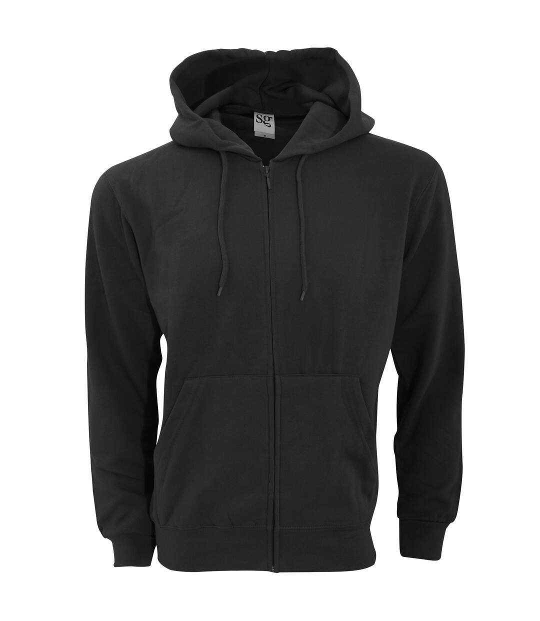 Sweatshirt Uni À Capuche Et Fermeture Zippée Homme Noir SG-1