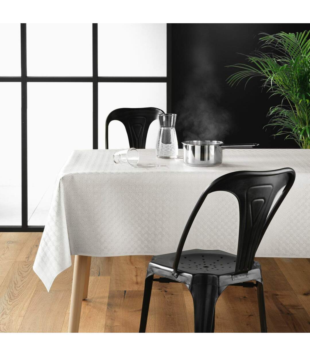 Sous Nappe Protège Table Bulgo 140x140cm Blanc-1