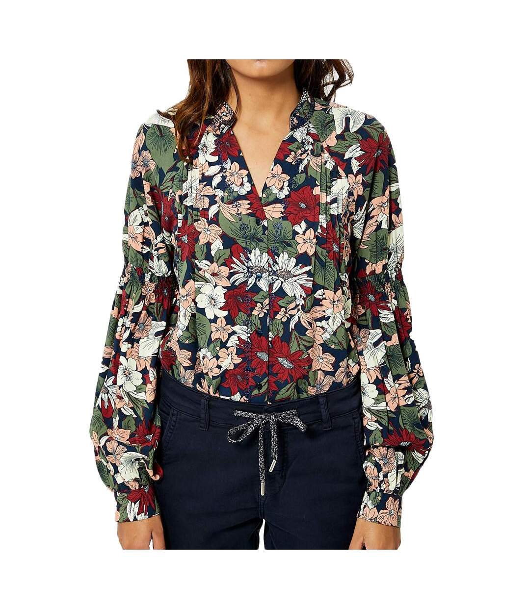 Chemise noire à motifs femme kaporal glue-1