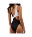 Maillot de bain 1 piece Noir/Blanc Femme Nike Crossover - M-2