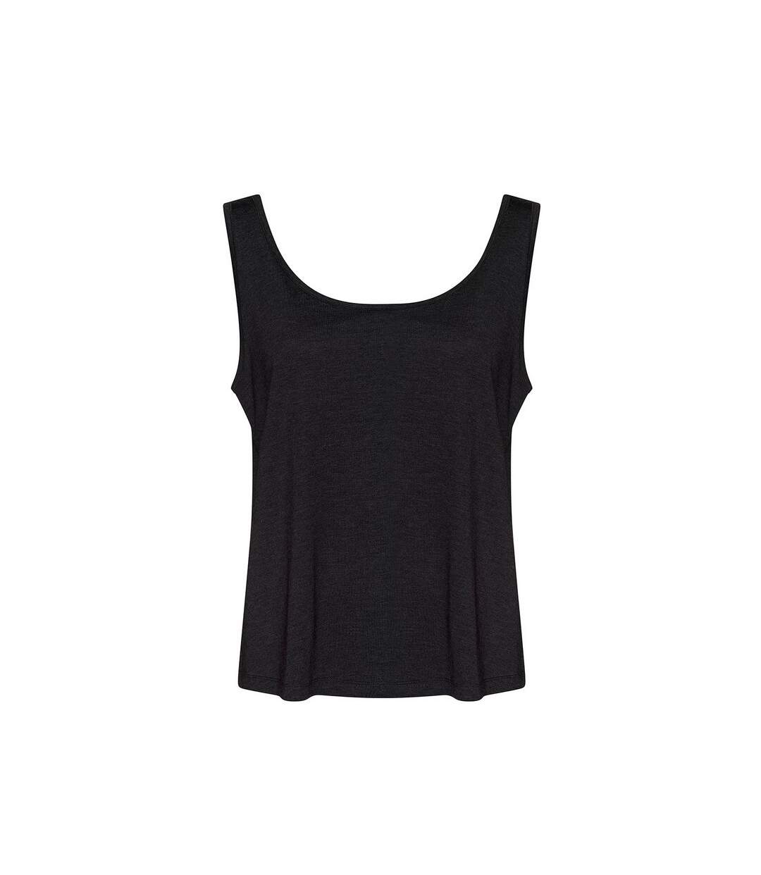 Womens/ladies tank top black heather Awdis