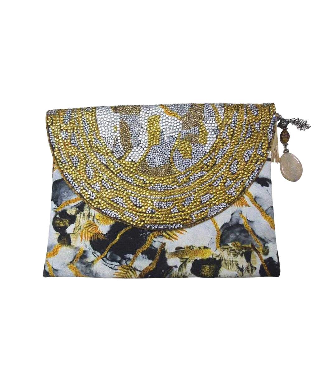 Pochette Motif/style Abstrait Verona/1915 Taille Unique Blanc Jaune Or Inoa-1