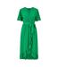 Womens/ladies Flutter Wrap Dress Bright Green Mela London-2