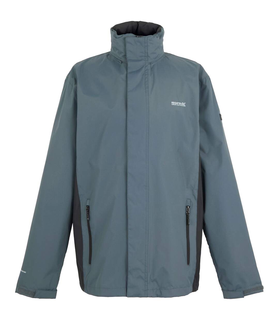 Great Outdoors Mens Outdoor Classic Matt Hooded Waterproof Jacket Stormy Weather Ash Regatta-1