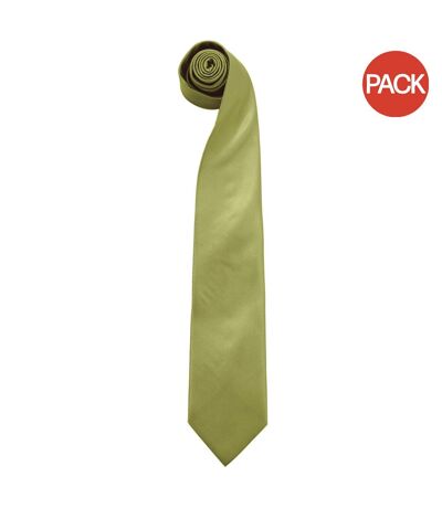 Premier Mens “Colours” Plain Fashion / Business Tie (Pack of 2) (Grass) (One Size) - UTRW6935