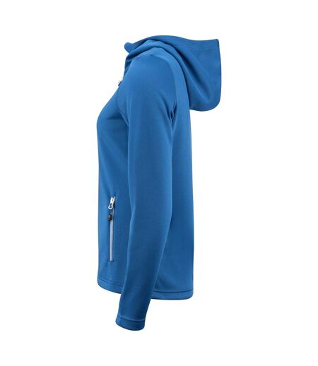 Womens/ladies Layback Hoodie Bright Blue Printer RED